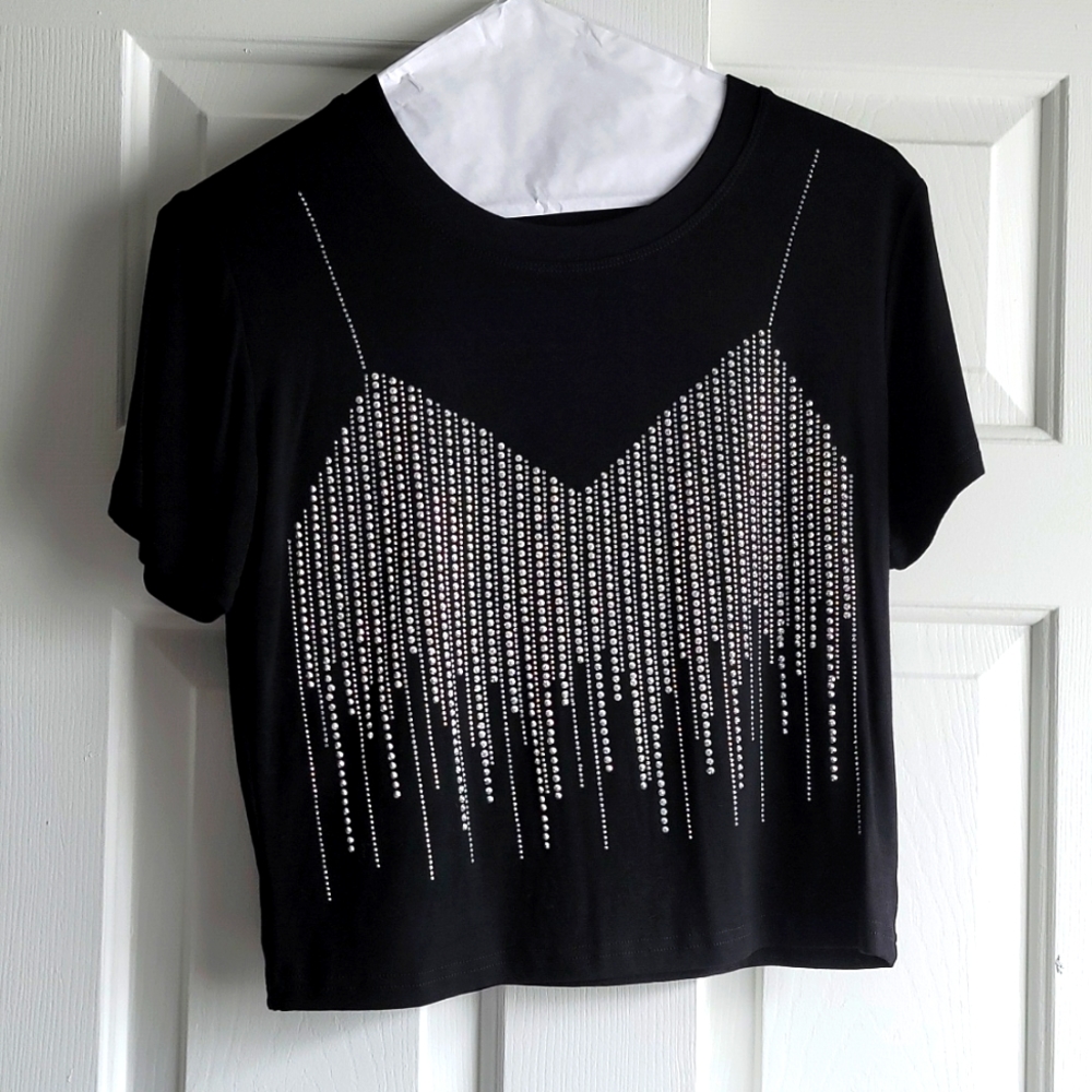 Rhinestone detail top by J.ing in M